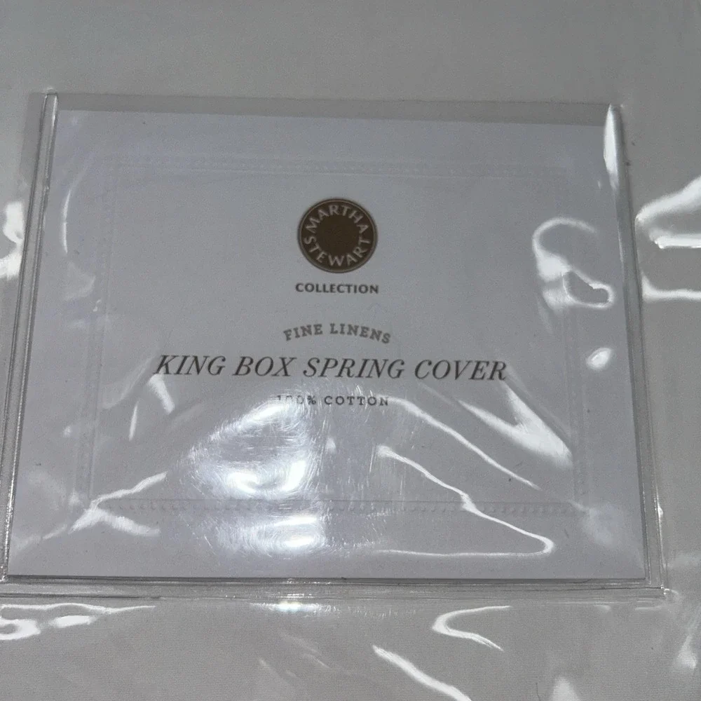 Martha Stewart Collection Fine Linens King Box‎ Spring Cover 100% Cotton NWT